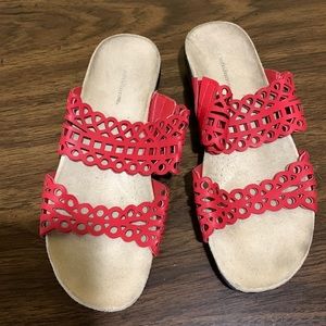 Croft & Barrow red slippers